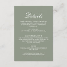 Minimalistische Boho Groene Elegante Trouwdetails