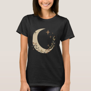 Minimalistische Boho Halve Maan en Botanische Ster T-shirt