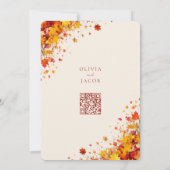 Minimalistische Boho Herfst Floral Wedding Kaart (Achterkant)