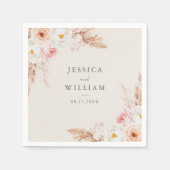 Minimalistische Boho Herfst Floral Wedding Servet (Voorkant)