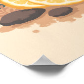 Minimalistische Boho Lemon Slices Abstracte Keuken Poster (Hoek)
