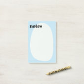 Minimalistische Boho Light Blue Bold Post-it® Notes (Op bureau)