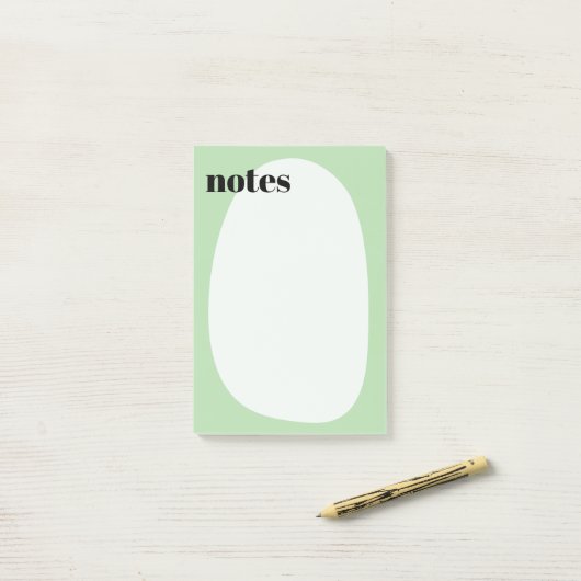 Minimalistische Boho Light Green Bold Post-it® Notes (Op bureau)