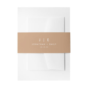 Minimalistische Boho Monogram bruiloft Uitnodigingen Wikkel