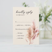 Minimalistische boho pampas gras RSVP kaarten (Staand voorkant)