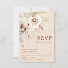 Minimalistische Boho Pampas Grass RSVP-kaart RSVP Kaartje
