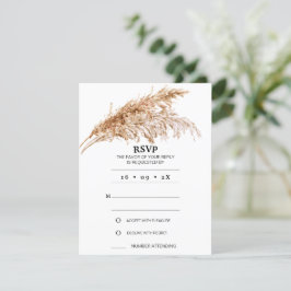 Minimalistische Boho Pampas Grass Wedding RSVP Kaa Kaart