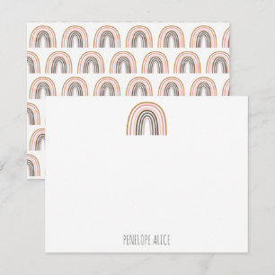 Minimalistische Boho Rainbow-tekening Aangepast Notitiekaartje