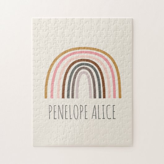 Minimalistische Boho Rainbow-tekening Persoonlijke Legpuzzel (Verticaal)