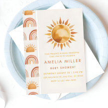 Minimalistische Boho Regenboog Baby Shower