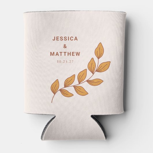 Minimalistische Boho Retro Bruine Wijnstok Custom  Blikjeskoeler (Voorkant)