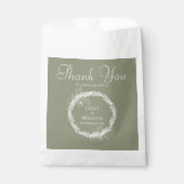 Minimalistische Boho Sage Green bruiloft Bedankzakje (Voorkant)