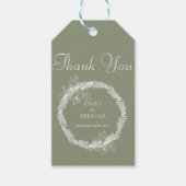 Minimalistische Boho Sage Green bruiloft Cadeaulabel (Voorkant)