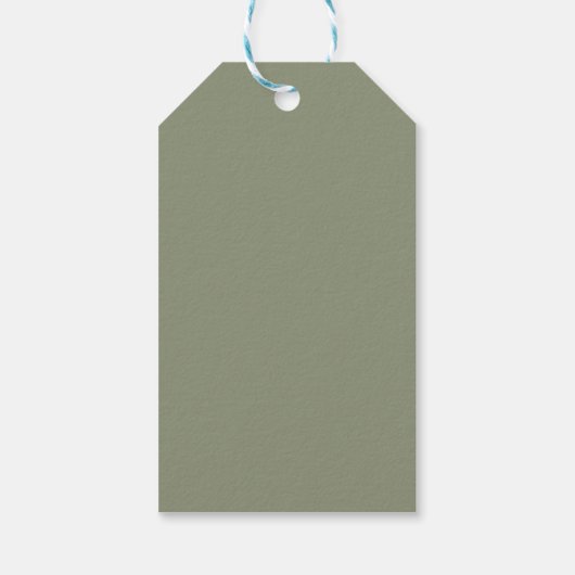 Minimalistische Boho Sage Green bruiloft Cadeaulabel (Achterkant)