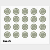Minimalistische Boho Sage Green bruiloft Ronde Sticker (Vel)