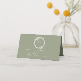 Minimalistische Boho Sage Green trouwplaatskaarten