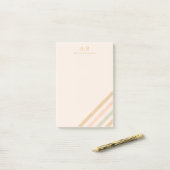 Minimalistische Boho Stripe | Gepersonaliseerd ink Post-it® Notes (Op bureau)