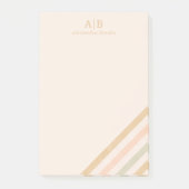 Minimalistische Boho Stripe | Gepersonaliseerd ink Post-it® Notes (Voorkant)