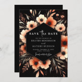 Minimalistische Boho Terracotta bruiloft Save The Date (Voorkant / Achterkant)