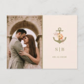 Minimalistische Boho trouwfoto dank u Briefkaart (Voorkant)