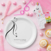 Minimalistische Boho Trouwnamen & Datum Papieren Bordje (Feest)