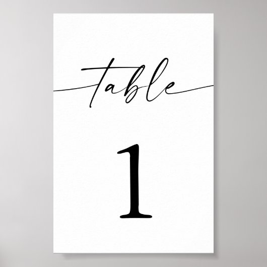 Minimalistische Boho trouwtafel nummers, 4x6" Poster (Voorkant)