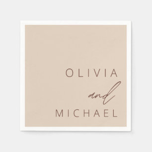 Minimalistische Boho Trouwtypografie Elegant Servet