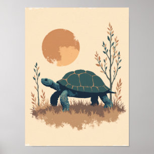 Minimalistische Boho Turtle Wall Art Poster