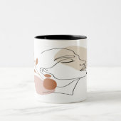 Minimalistische Boho Vrouw Gezichtslijn Kunst Mok (Center)