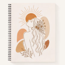 Minimalistische Boho Vrouw Kunst Notitieboek