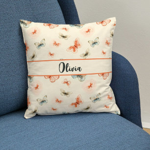 Minimalistische Boho Watercolor Vlinders Kussen