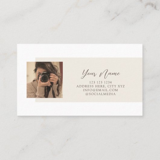 Minimalistische Boho Waterverf Professioneel Eenvo Visitekaartje (Achterkant)