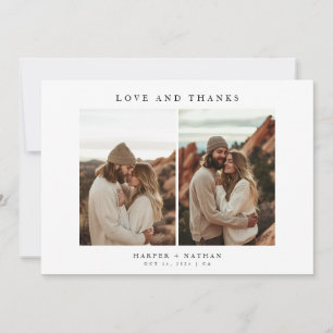 Minimalistische Boho Wedding 6 Fotocollage Bedankkaart