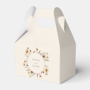 Minimalistische Boho Wildflower Bloemen Bruiloft Bedankdoosjes