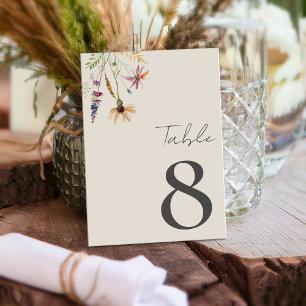 Minimalistische Boho Wildflower Bloemen Bruiloft Kaart