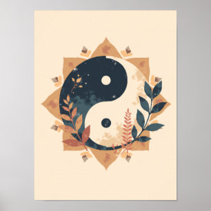 Minimalistische Boho Yin-Yang Wall Art Poster