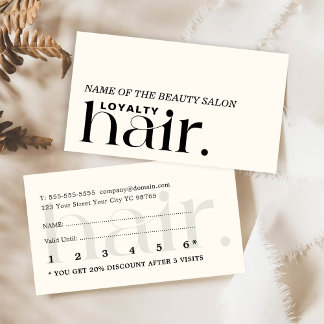 Minimalistische Boho Zwart Wit Beauty Loyalty Kaar