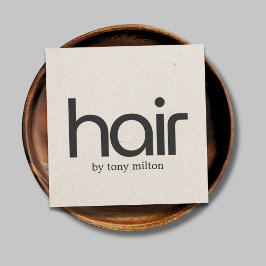 Minimalistische Bold Beige Natural Black Hair Salo Vierkante Visitekaartje