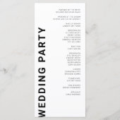 Minimalistische 'Bold letters White Wedding'-progr Programma (Achterkant)