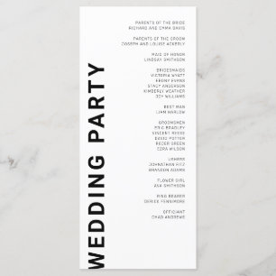 Minimalistische 'Bold letters White Wedding'-progr Programma