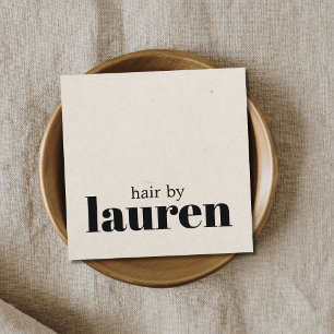 Minimalistische Bold Natural Black Hair Salon Vierkante Visitekaartje