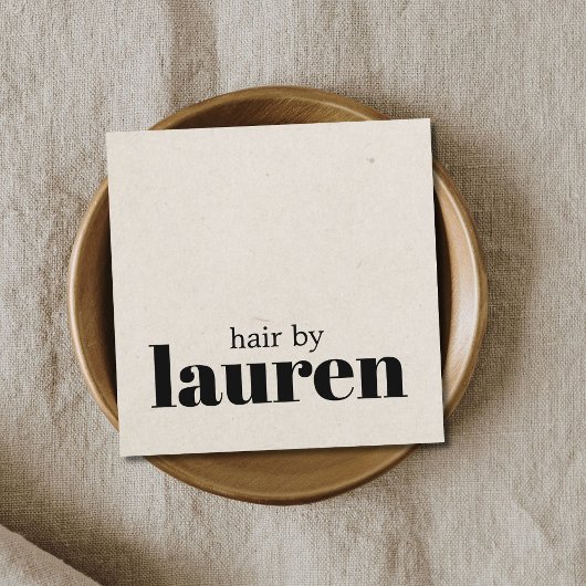 Minimalistische Bold Natural Black Hair Salon Vierkante Visitekaartje