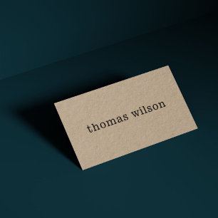 Minimalistische Bold Premium Kraft Black Consultan Visitekaartje