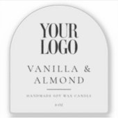 Minimalistische boog aangepast logo kaarslabel sticker (Voorkant)