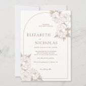Minimalistische boog bloemenbruiloft kaart (Voorkant)
