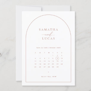 Minimalistische boog kalender Save the Date uitnod Kaart