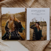 Minimalistische boogfoto afstudeeraankondiging