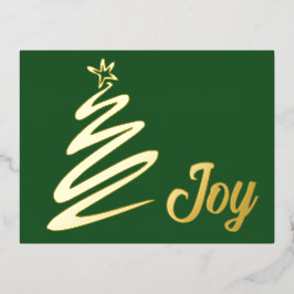 Minimalistische Boom Folie Feestdagen Briefkaart