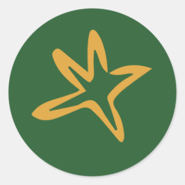 Minimalistische Boom Ster Ronde Sticker
