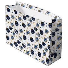 Minimalistische Boomornamenten, Donkerblauw, Goud